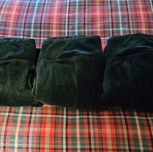 Cuddl Duds Black Velour Leggings Set 3 Sz M